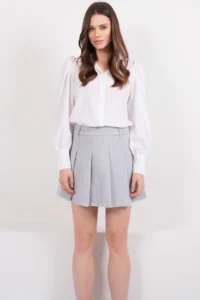 Trend Alaçatı Stili Women's Gray Pleated Lined Mini Skirt ALC-X14800 - Image 5