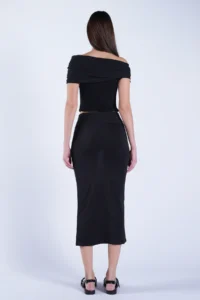 Trend Alaçatı Stili Women's Black Belt Metal Stud Detailed Pencil Skirt ALC-X15124 - Image 6