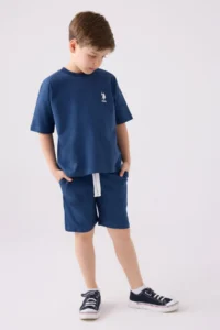 US Polo Assn. U.s. Polo Shirt Assn Boys' Blue Bermuda Set - Image 4