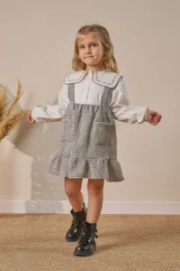 Minipodyum Girls' Dress Shirt Pocket Detail Festive