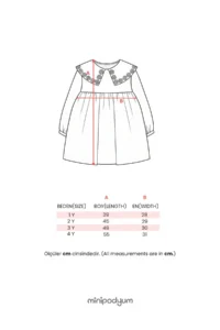 Minipodyum Girl's Dress Muslin Baby Collar with Bag Eid Dress - Image 8