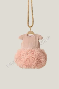 penu baby kids Powder Pink Tutu Short Sleeve Baby Girl Dress - Princess - Image 6