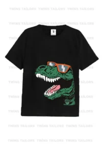 twins tailors Children's Printed Black-white-gray Pack of 3 Children's Crew Neck T-shirts - Image 2
