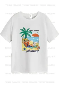 twins tailors Children's Printed Black-white-gray Pack of 3 Children's Crew Neck T-shirts - Image 3