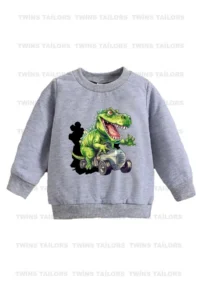 twins tailors Cartoon Bear Printed 3-Pack Unisex Saks Blue-Navy Blue-Grey Crew Neck Kids Sweatshirt - Image 2