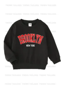 twins tailors Brooklyn New York Printed 3 Pack Unisex Red-Black-Grey Crew Neck Kids Sweatshirt - Image 4