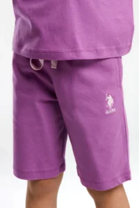 US Polo Assn. U.s. Polo Shirt Assn Girls' Purple Bermuda Set - Image 4