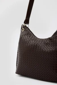 Shule Bags Valerie Braided Shoulder Bag Brown - Image 6