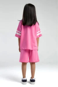 US Polo Assn. U.s. Polo Shirt Assn Girls' Pink Bermuda Set - Image 3