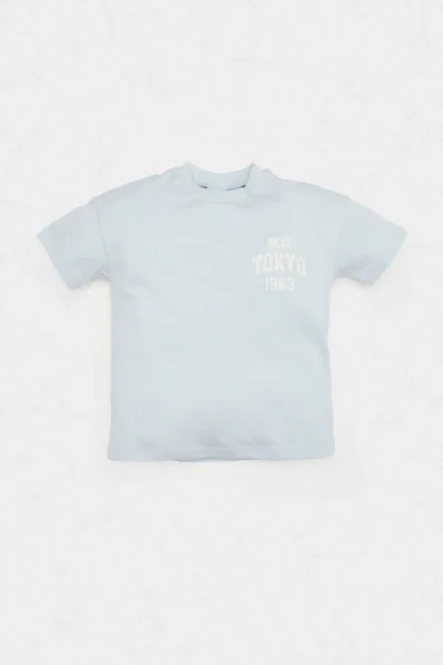 DeFacto Crew Neck Printed Short Sleeve T-Shirt Baby Boy