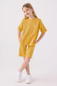 US Polo Assn. U.s. Polo Shirt Assn Girls' Yellow Bermuda Set