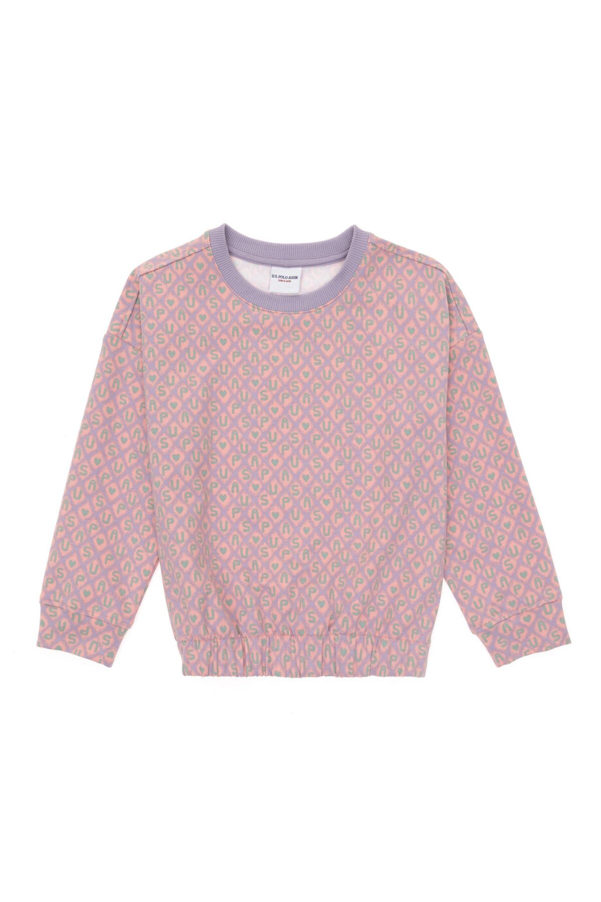 US Polo Assn. Girls' Lilac Crew Neck Sweatshirt - Image 3