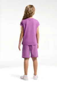 US Polo Assn. U.s. Polo Shirt Assn Girls' Purple Bermuda Set - Image 5