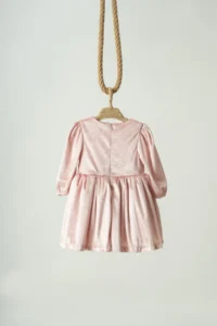penu baby kids Powder German Velvet Fabric Girl Baby Girl Dress - Image 6