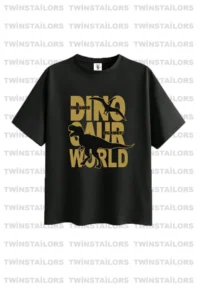 twins tailors Dinosaur Printed 3 Pack Unisex Beige-Navy Blue-Black Children's T-Shirt - Image 2