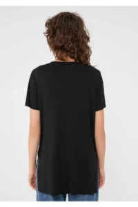 Mavi Women V-neck Black Basic T-Shirt - Image 4