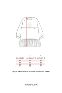 Minipodyum Girls' Dress Tulle Detailed Printed - Image 7