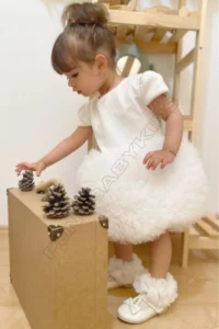 penu baby kids White Tutu Short Sleeve Baby Girl Dress - Princess