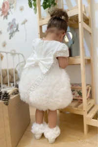 penu baby kids White Tutu Short Sleeve Baby Girl Dress - Princess - Image 3