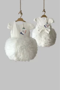 penu baby kids White Tutu Short Sleeve Baby Girl Dress - Princess - Image 5