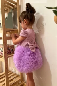 penu baby kids Lilac Tutu Short Sleeve Baby Girl Dress - Princess - Image 2