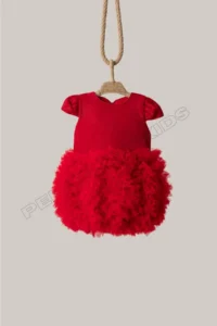penu baby kids Red Tutu Short Sleeve Baby Girl Dress - Princess - Image 6
