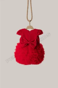 penu baby kids Red Tutu Short Sleeve Baby Girl Dress - Princess - Image 7