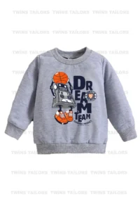 twins tailors Astronaut And Robot Printed 3 Pack Unisex Black-Grey-Red Kids Sweatshirts - Image 4