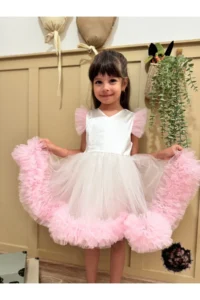 penu baby kids Pink Carnival Detailed Short Sleeve Baby Girl Dress - Image 3