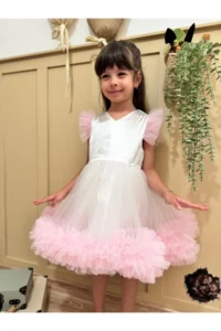 penu baby kids Pink Carnival Detailed Short Sleeve Baby Girl Dress - Image 4