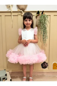 penu baby kids Pink Carnival Detailed Short Sleeve Baby Girl Dress - Image 5