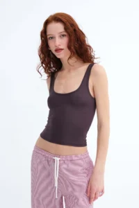 Addax U-Neck Basic Tank Top A0104-DK1