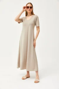 Olalook Women Stone V-neck Casual Maxi Dress - Image 5