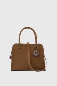 Shule Bags Cabat Suede Medium Shoulder Bag Tan - Image 6
