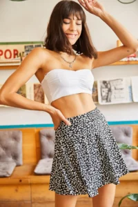 Olalook Women Black Camisole Skirt with Shorts - Image 4