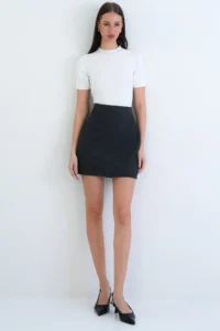VAGGON Plain Kesim Skirt - Image 6
