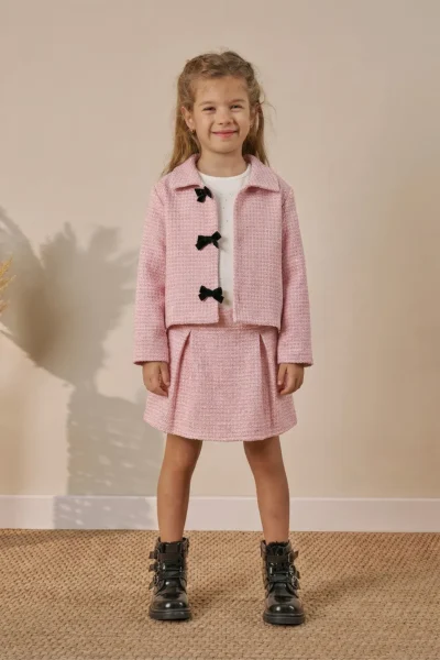 Minipodyum Girls' Skirt Bottom Top Set Eid 3 Sets