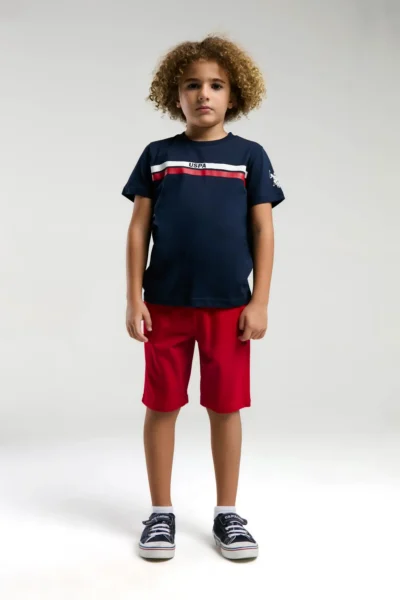 US Polo Assn. U.s. Polo Shirt Assn Boys' White Bermuda Set