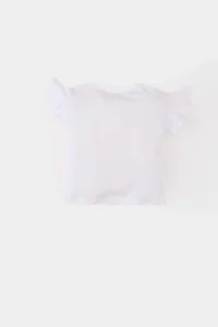 DeFacto Crew Neck Floral Short Sleeve T-Shirt for Baby Girl - Image 4