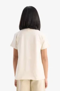 DeFacto Crew Neck Anime Printed Short Sleeve T-Shirt Girls - Image 5