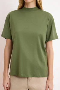 TRENDYOLMİLLA Brown-Khaki 2 Sets Package 100% Cotton Basic Dog collar Knitting T-Shirt - Image 6