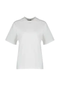 TRENDYOLMİLLA Ecru 100% Thick Cotton Back Printed relaxed/Wide Relaxed Cut Knitting T-Shirt - Image 7
