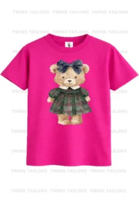 twins tailors Giraffe And Cherry Printed 3-Pack Grey-White-Pink Girls' T-Shirts - Image 2