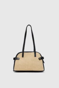 Shule Bags Vosges Wicker Shoulder Bag Black