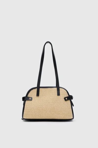Shule Bags Vosges Wicker Shoulder Bag Black