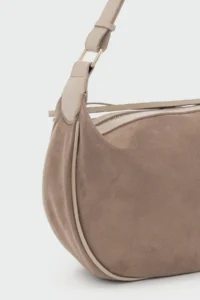 Shule Bags Poppin Suede Shoulder Bag Mink - Image 7