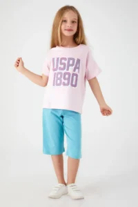 US Polo Assn. Base. Polo Assn 1419 Point Detail Girls Capri Set - Image 2