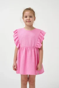 Minipodyum Frilly Girls' Summer Waffle Dress - Image 4