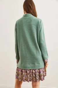 Olalook Women's Mint Green Garnished Thessaloniki Dress - Image 6