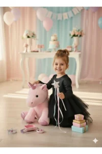 penu baby kids Black 3 Layer Tulle Skirt Shiny Jersey Fabric Lined Long Sleeve Baby Girl Dress